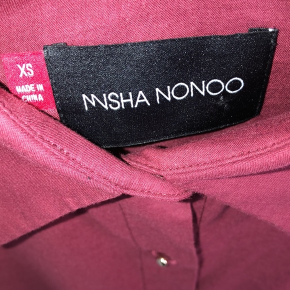Misha Nanoo husband shirt XS in burgundy - Picture 5 of 6